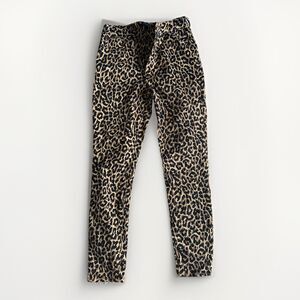 J.Crew Leopard Print High Rise Straight Leg Jeans Size 27 Animal Print Y2K Chic